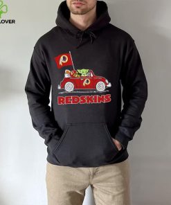 Baby Yoda drive a car Washington Redskins football flag logo hoodie, sweater, longsleeve, shirt v-neck, t-shirt