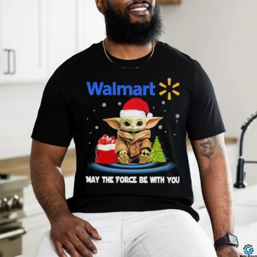 Baby Yoda hat santa Walmart may the force be with you logo christmas hoodie, sweater, longsleeve, shirt v-neck, t-shirt