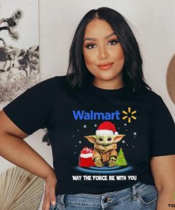 Baby Yoda hat santa Walmart may the force be with you logo christmas hoodie, sweater, longsleeve, shirt v-neck, t-shirt