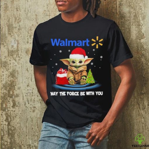 Baby Yoda hat santa Walmart may the force be with you logo christmas hoodie, sweater, longsleeve, shirt v-neck, t-shirt