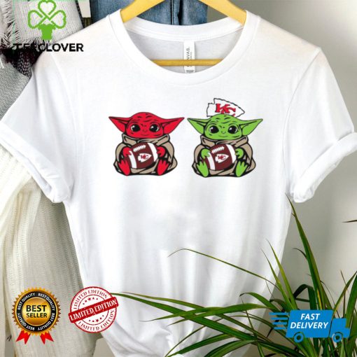 Baby Yoda hug the ball Kansas City Chiefs football logo hoodie, sweater, longsleeve, shirt v-neck, t-shirt