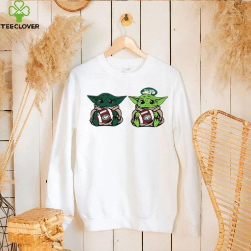 Baby Yoda hug the ball New York Jets football logo shirt