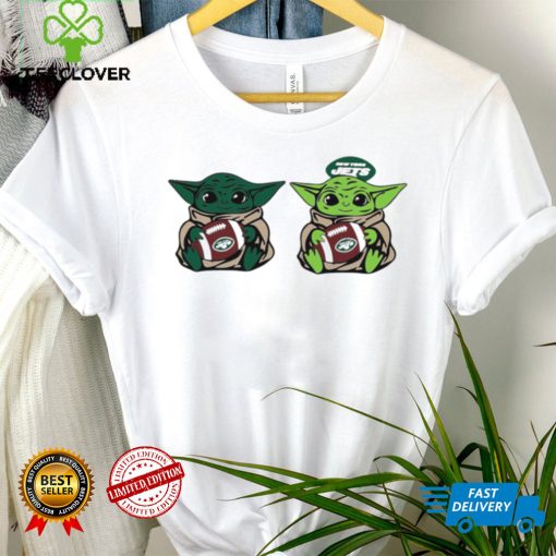 Baby Yoda hug the ball New York Jets football logo shirt