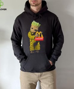 Baby groot hug mcdonalds logo 2023 t hoodie, sweater, longsleeve, shirt v-neck, t-shirt