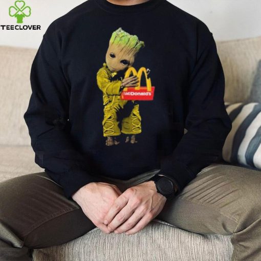 Baby groot hug mcdonalds logo 2023 t hoodie, sweater, longsleeve, shirt v-neck, t-shirt