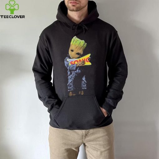 Baby yoda hug sonic logo 2023 t hoodie, sweater, longsleeve, shirt v-neck, t-shirt