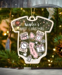 Baby’s First Christmas Ornament 2023, Personalized Baby 1st Christmas Ornament, Custom New Baby Gift, 4D Shake Babies Ornament, Baby Shower