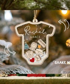 Baby's First Christmas Ornament, Baby 1st Christmas Ornament, Custom Baby Name, Custom Newborn Gift, 4D Shake Babies Ornament, Baby Keepsake