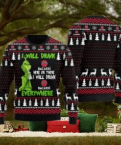 Bacardi Grinch Will Drink Everywhere Ugly Sweater