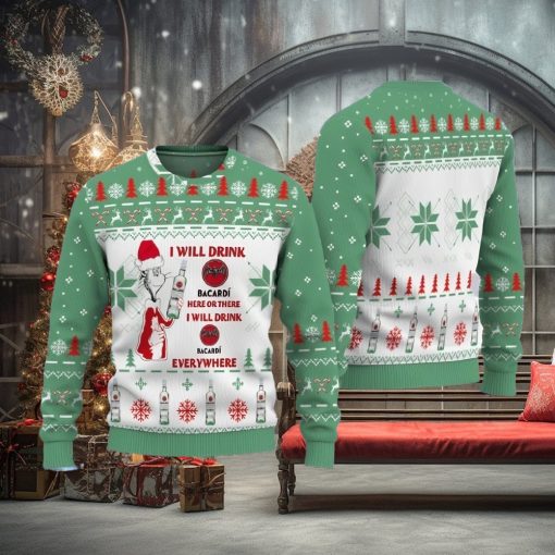 Bacardi I Will Drink Ugly Christmas Sweater Design Sweatshirt For Fans Gift