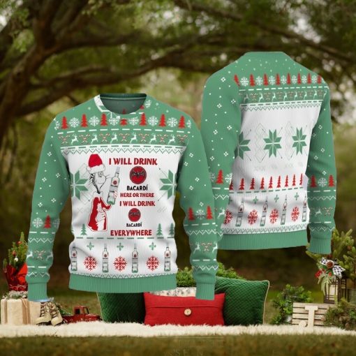 Bacardi I Will Drink Ugly Christmas Sweater Design Sweatshirt For Fans Gift