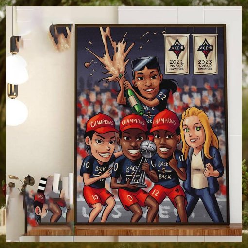 Back 2 Back The Las Vegas Aces Are Champions Again Home Decor Poster Canvas