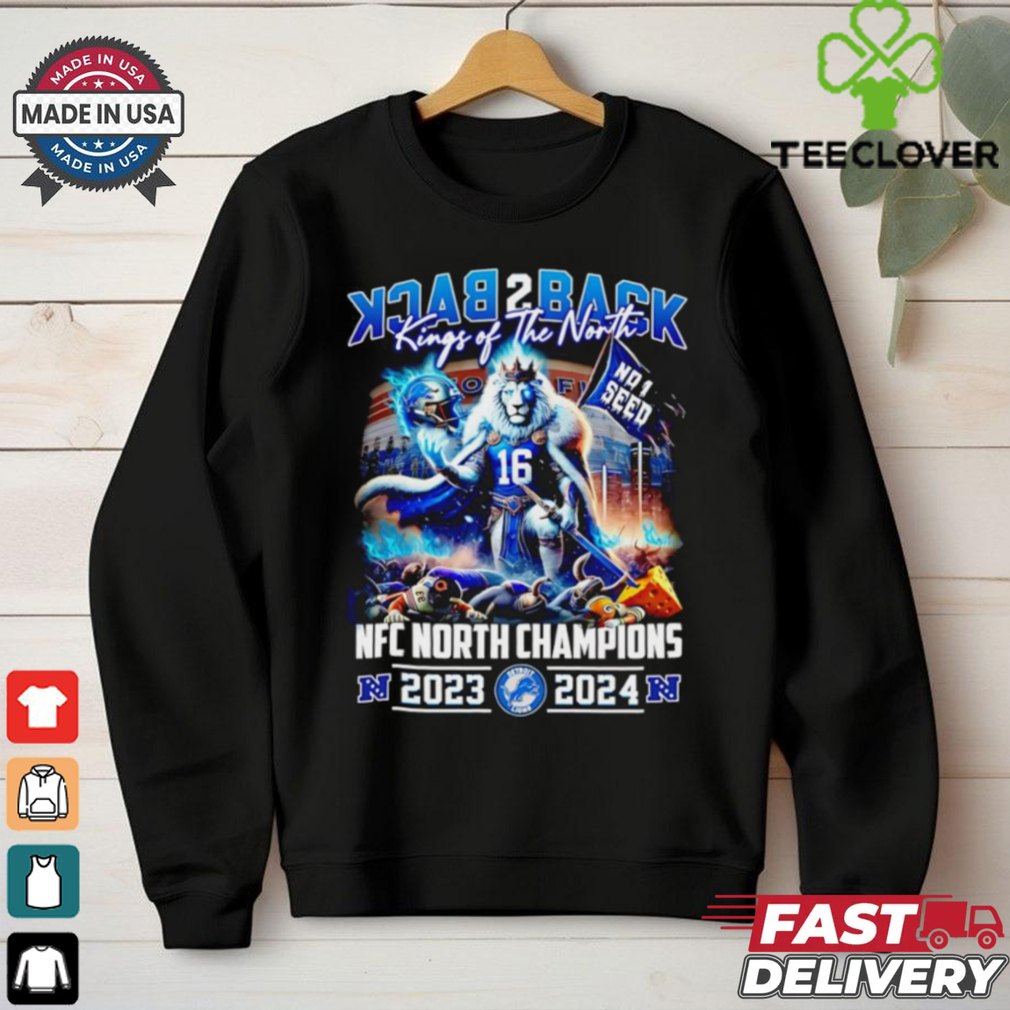 Back 2 back King of the North no 1 seed Detroit Lions mascot shirt Back 2 back King of the North no 1 seed Detroit Lions mascot shirt