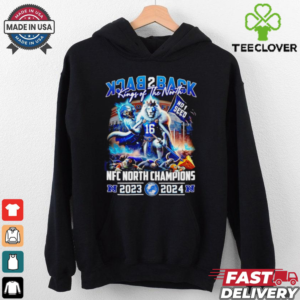 Back 2 back King of the North no 1 seed Detroit Lions mascot shirt Back 2 back King of the North no 1 seed Detroit Lions mascot shirt