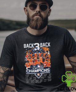 Back 3 back 2023 AL West Division Champions all players baseball signatures shirt