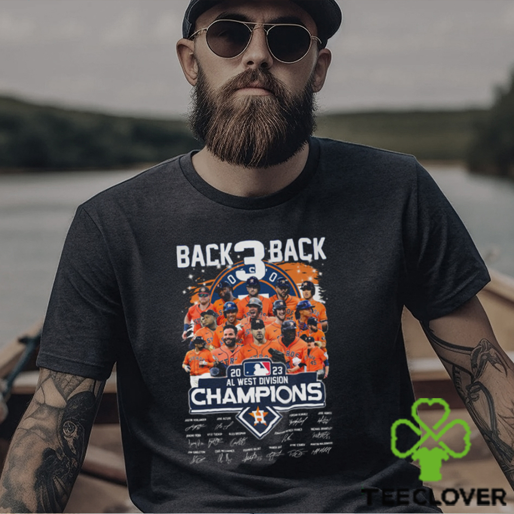 Back 3 back 2023 AL West Division Champions all players baseball signatures shirt Back 3 back 2023 AL West Division Champions all players baseball signatures shirt