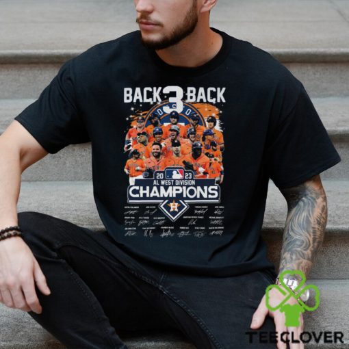 Back 3 back 2023 AL West Division Champions all players baseball signatures shirt