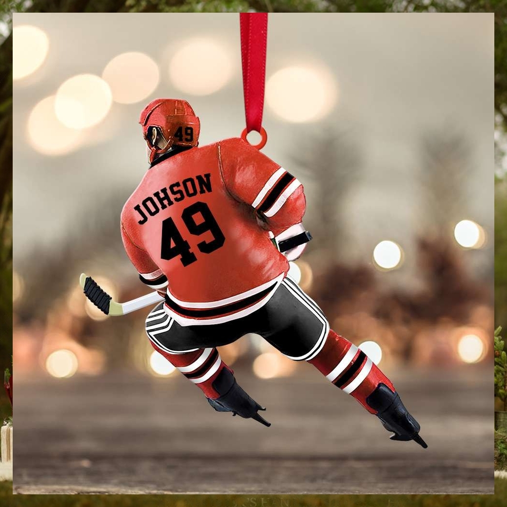 Back Ice Hockey Player Johson 49 Personalized Christmas Ornament Gift For Ice Hockey Lovers Back Ice Hockey Player Johson 49 Personalized Christmas Ornament Gift For Ice Hockey Lovers
