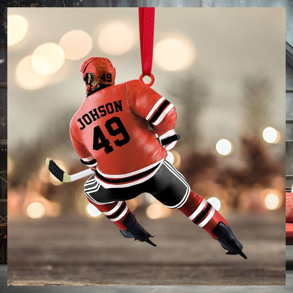 Back Ice Hockey Player Johson 49 Personalized Christmas Ornament Gift For Ice Hockey Lovers Back Ice Hockey Player Johson 49 Personalized Christmas Ornament Gift For Ice Hockey Lovers
