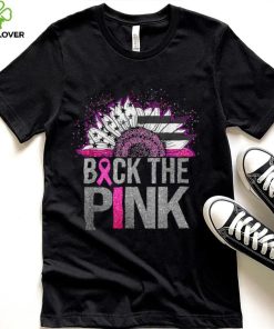 Back The Pink Ribbon Sunflower Breast Cancer Awareness T Shirt