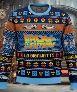 Back To The Future Car Pattern Knitted Ugly Christmas Sweater