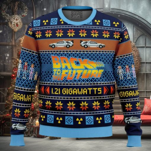 Back To The Future Car Pattern Knitted Ugly Christmas Sweater