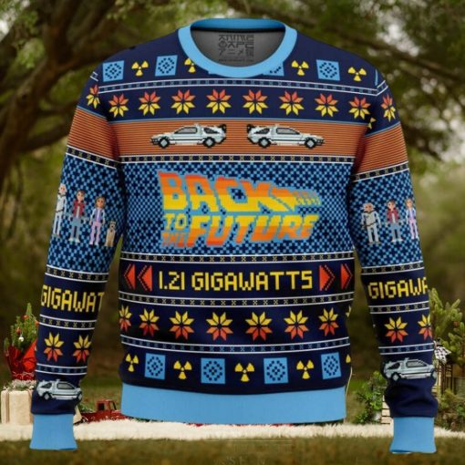 Back To The Future Car Pattern Knitted Ugly Christmas Sweater