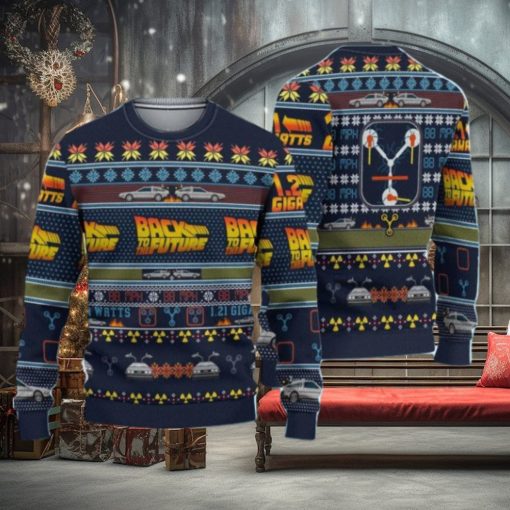 Back To The Future Ugly Knitted Christmas 3D Sweater