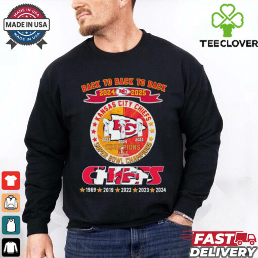 Back to Back to Back 2024 25 Kansas City Chiefs Super Bowl Champions Chiefs 1969 – 2024 shirt