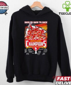 Back to Back to Back 2025 Super Bowl Champions Andy Reid and Players Name Signatures shirt
