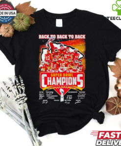 Back to Back to Back 2025 Super Bowl Champions Andy Reid and Players Name Signatures shirt
