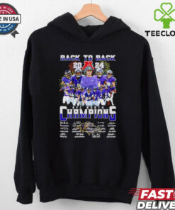 Back to back 2024 AFC North Champions Baltimore Ravens signatures shirt