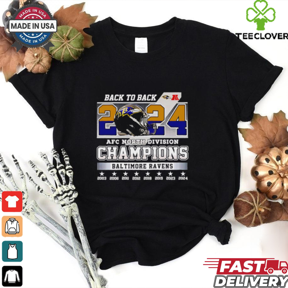 Back to back 2024 AFC North Division Champions Baltimore Ravens shirt Back to back 2024 AFC North Division Champions Baltimore Ravens shirt
