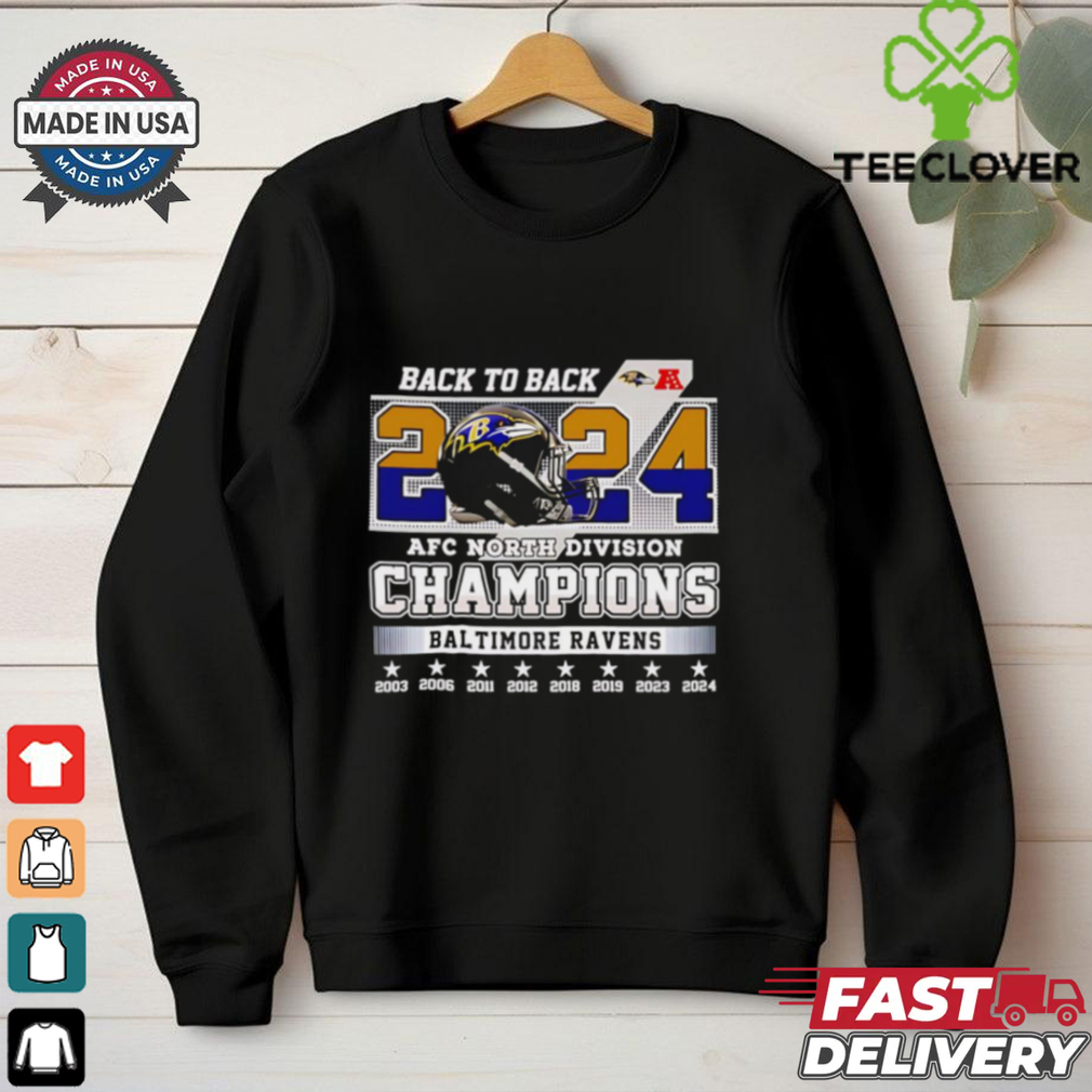Back to back 2024 AFC North Division Champions Baltimore Ravens shirt Back to back 2024 AFC North Division Champions Baltimore Ravens shirt