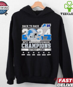 Back to back 2024 NFC North Division Champions Detroit Lions helmet shirt