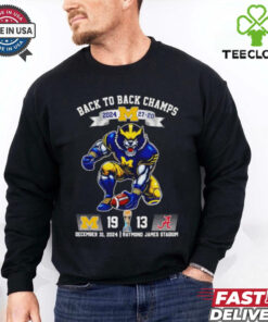 Back to back Champs 2024 Michigan Wolverines mascot shirt Fan Favorite