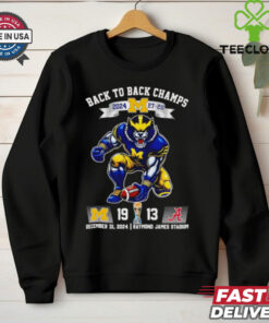 Back to back Champs 2024 Michigan Wolverines mascot shirt Fan Favorite