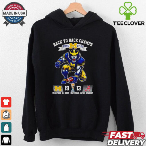 Back to back Champs 2024 Michigan Wolverines mascot shirt Fan Favorite