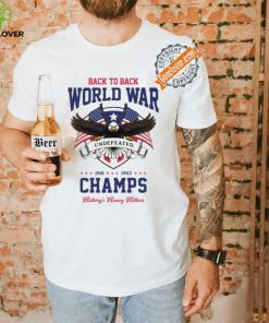 Back to back world war champs history’s heavy hitters USA flag shirt