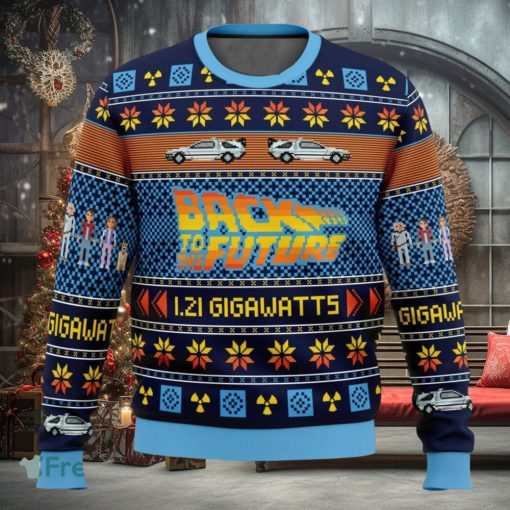 Back to the Future Ugly Christmas Sweater Marty McFly Emmett Brown Ugly Sweater Tree Christmas