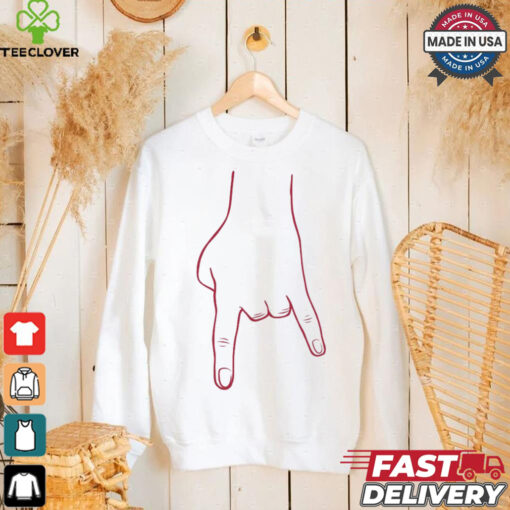 Bacon White and Red Horn Hands Down T Shirt