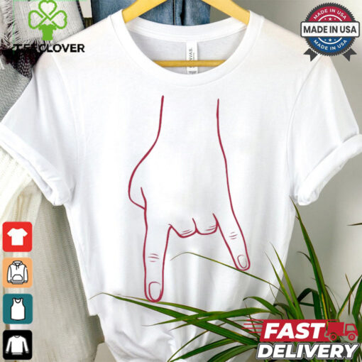 Bacon White and Red Horn Hands Down T Shirt