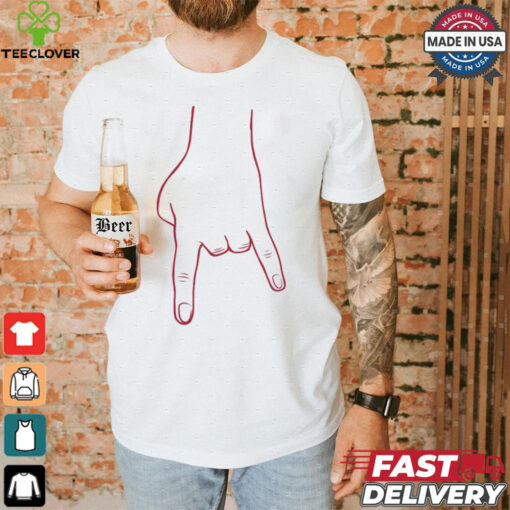 Bacon White and Red Horn Hands Down T Shirt