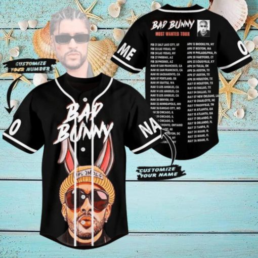 Bad Bunny Most Wanted Tour Custom Baseball Jersey