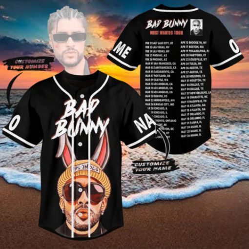 Bad Bunny Most Wanted Tour Custom Baseball Jersey