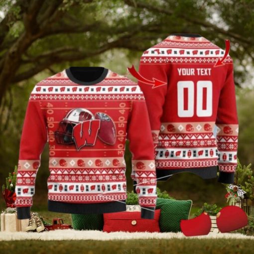 Badgers Custom Name & Number Personalized Knitted Ugly Christmas Sweater