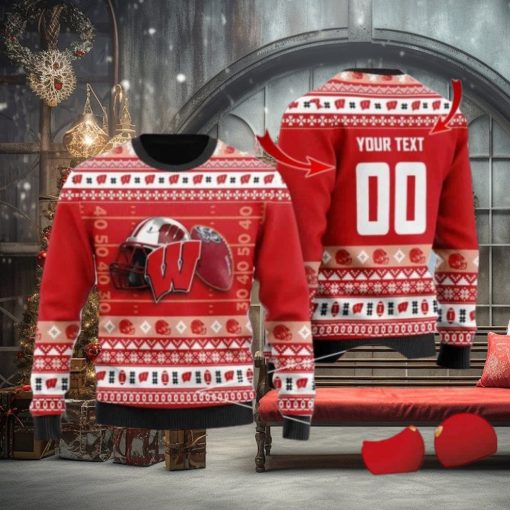 Badgers Custom Name & Number Personalized Knitted Ugly Christmas Sweater