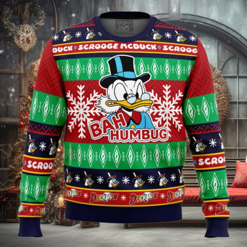 Bah Humbug Faux DuckTales Pop Culture Ugly Christmas Sweater