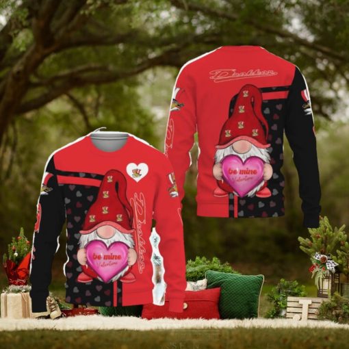 Baie’ ‘Comeau Drakkar Be Mine Valentine Gnomes With Valentine Football American Valentine Day Knitted Xmas Sweater