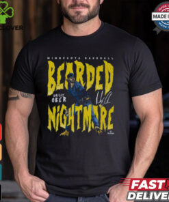 Bailey Ober Minnesota Baseball Bearded Nightmare Signature t shirt